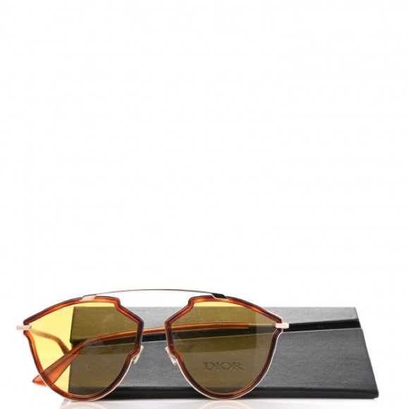New - DIOR BUTTERFLY SUNGLASSES SOREALRISE 06J70 GOLD/HAVANA 58MM - Picture 6 of 11